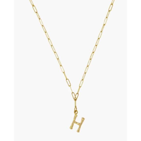 NEW SUSAN SHAW women's letter h necklace in gold